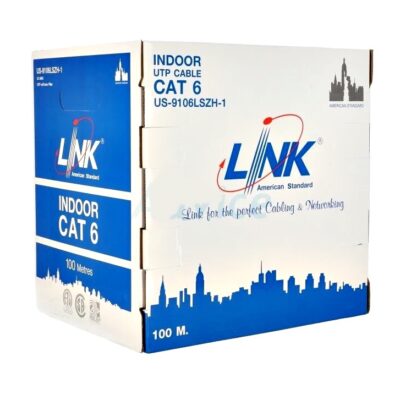 สาย LAN (UTP) CAT6 ยี่ห้อ LINK รุ่น US-9106LSZH-1 สำหรับเดินภายในอาคาร ความยาว 100 เมตร