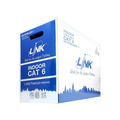 สาย LAN (UTP) CAT6 ยี่ห้อ LINK รุ่น US-9106LSZH สำหรับเดินภายในอาคาร ความยาว 305 เมตร
