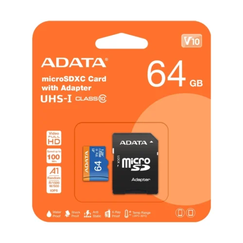 ADATA 64GB micro SD with Adapter Class 10