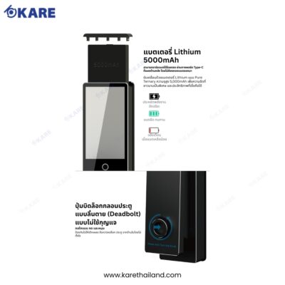 Digital Door Lock กลอนประตูดิจิทัล กลอนประตูดิจิตอล รุ่น i990 มีแบต และ dead lock