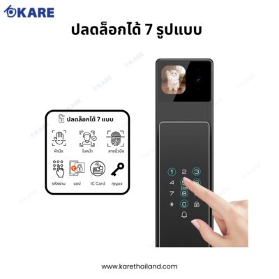 Digital Door Lock กลอนประตูดิจิทัล กลอนประตูดิจิตอล รุ่น i990 ปลดล็อกได้ 7 แบบ