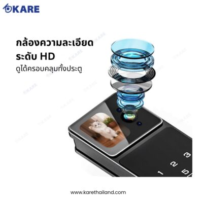 KARE กลอนประตูดิจิทัล กลอนประตูดิจิตอล Digital Door Lock รุ่น i886 กล้องความละเอียดระดับ HD
