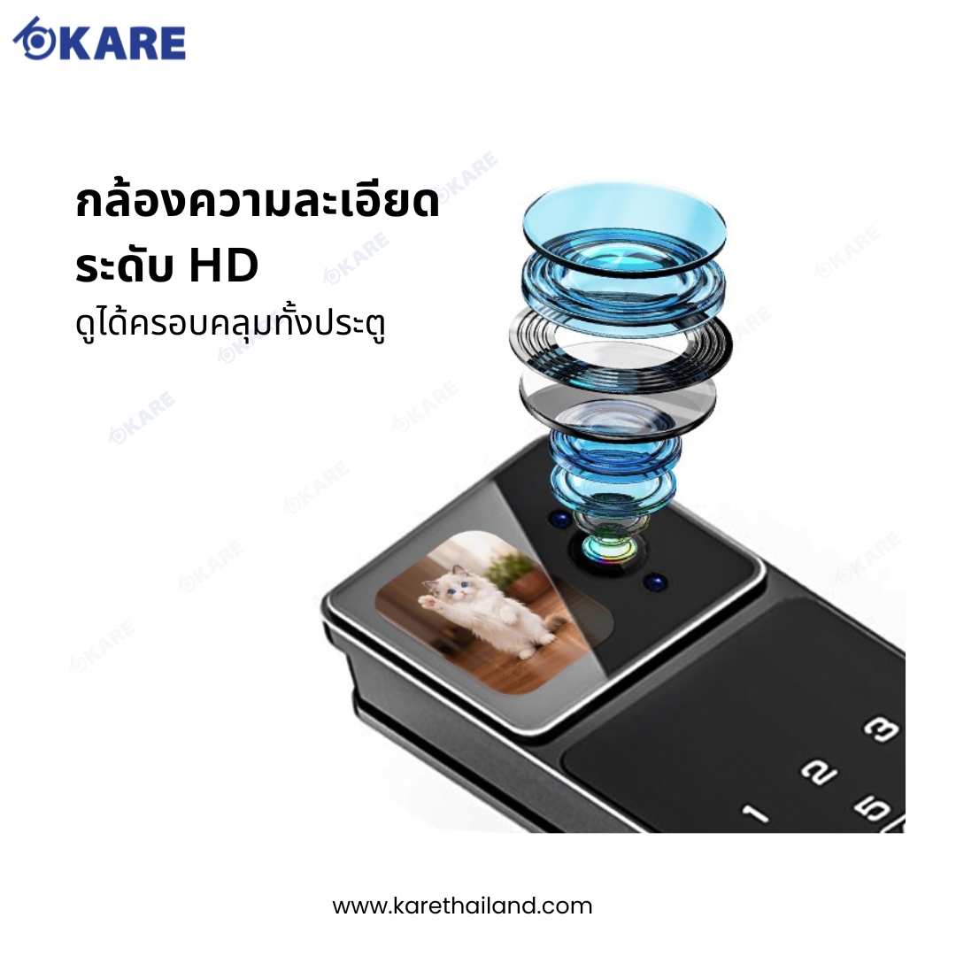 Digital door lock i886 with HD camera KARE กลอนประตูดิจิทัล กลอนประตูดิจิตอล Digital Door Lock รุ่น i886 กล้องความละเอียดระดับ HD